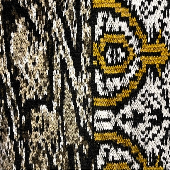 Vertigo | Black Gold Wool Blend Longline Open Cardigan Duster Sweater, Large - Picture 3 of 8